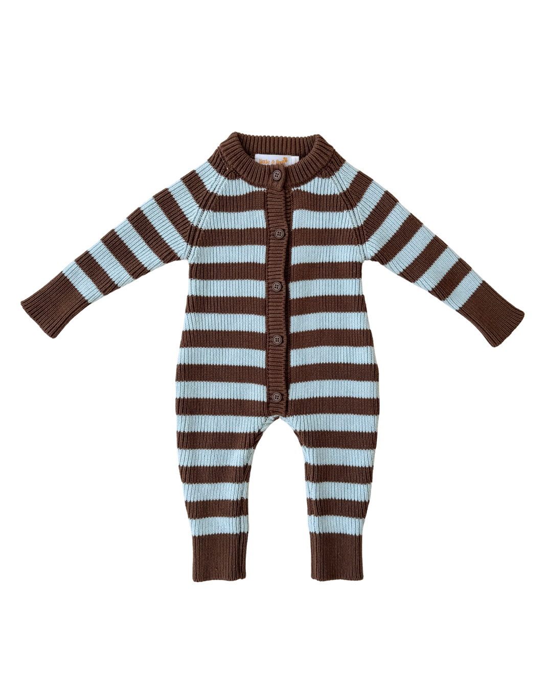 Chunky Knit Classic Romper | Choc Blue Stripe *AUGUST PRE-ORDER*