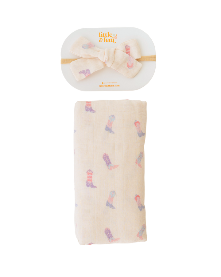Muslin Swaddle | Cowgirl Boots