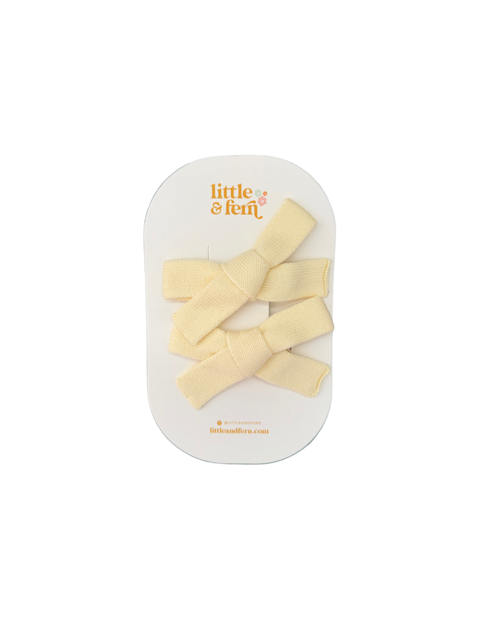 Twin Bow Clips | Lemon Knit