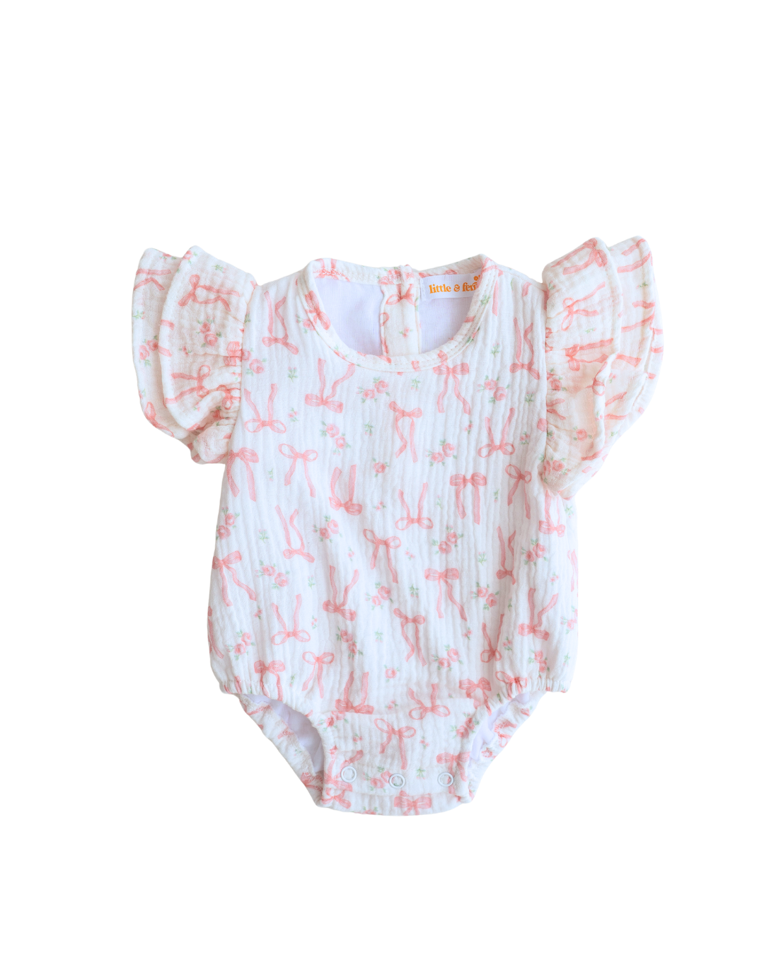 Frill Muslin Romper | Pink Bow Floral