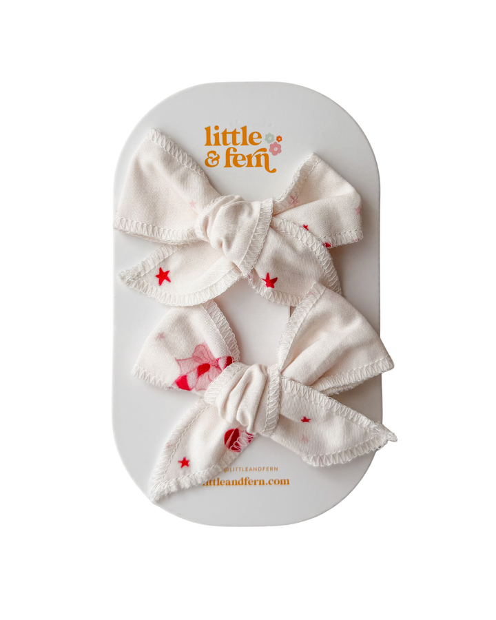 Twin Bow Clips | Candy Cane Bows | PRE-ORDER