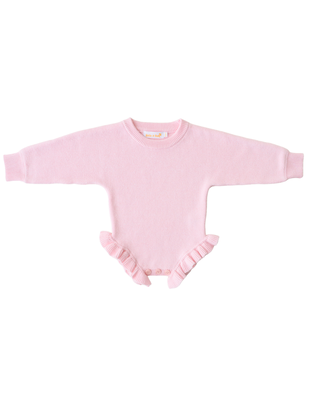 Frill Knit Romper | Strawberry Milk