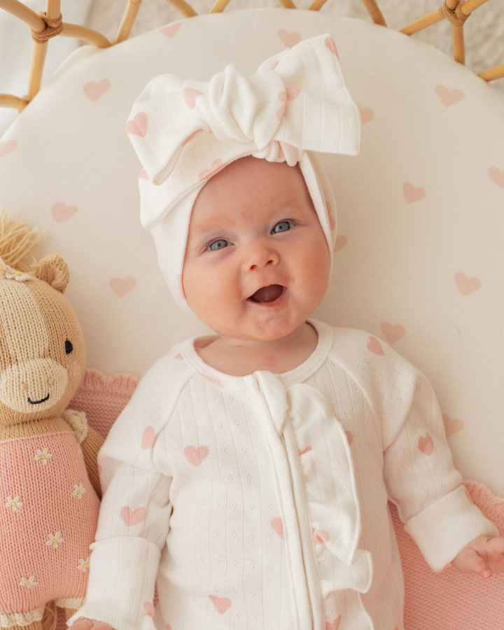 Essential Oversized Topknot | Pink Hearts