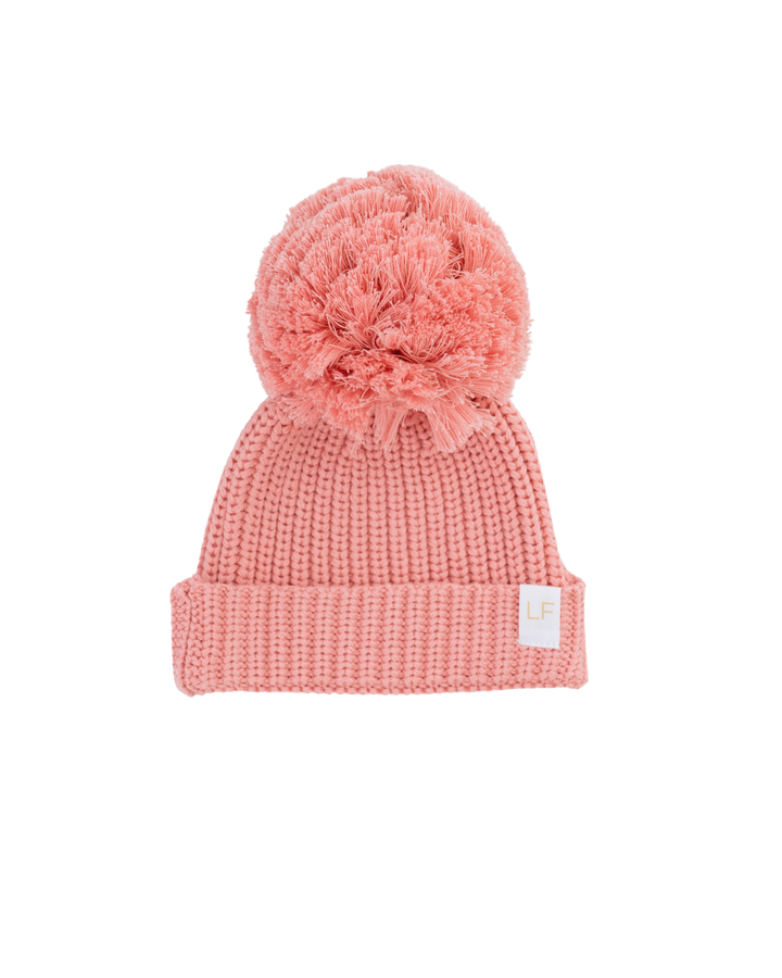 Knitted Pom Beanie | Strawberry