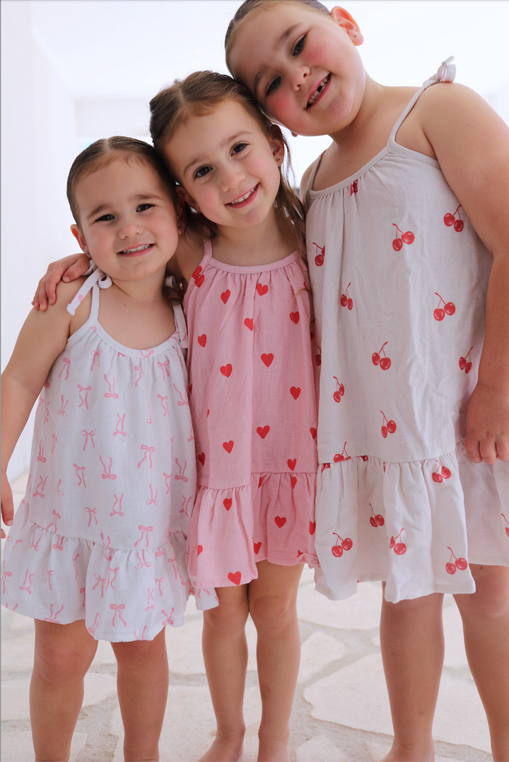 Tie Dress | Red Hearts