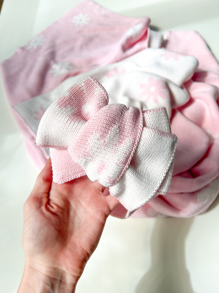 Peony Floral Knit Oversized Topknot