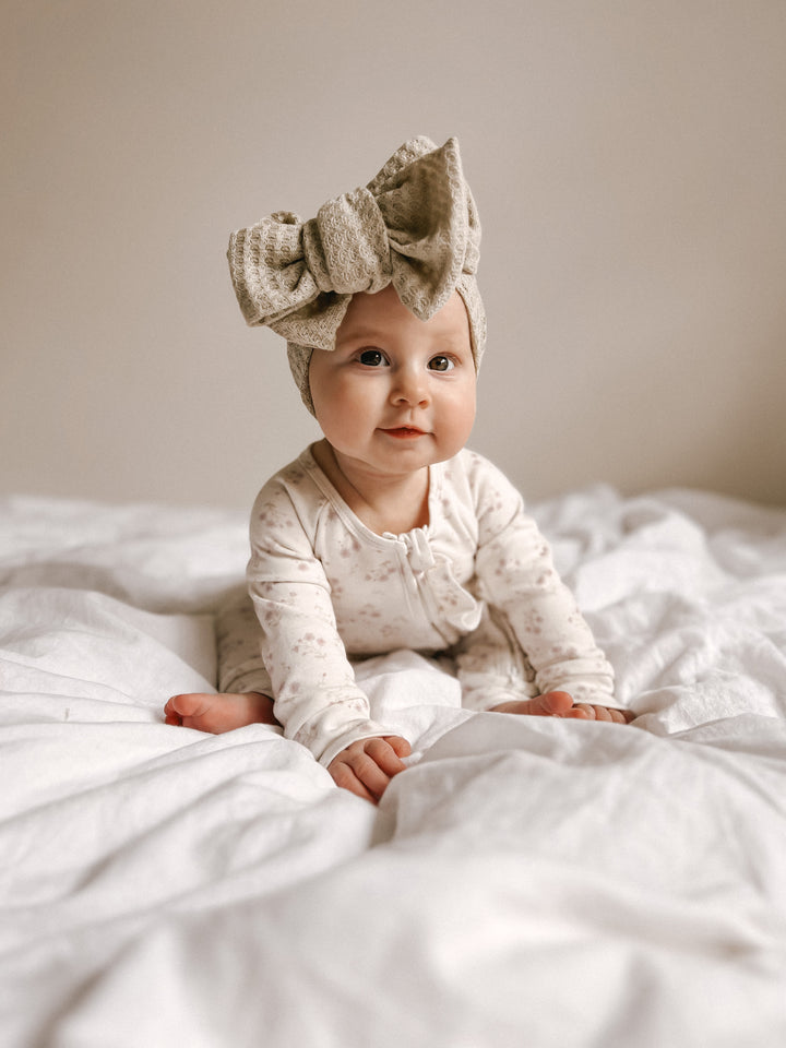 Honeycomb Waffle Oversized Topknot | Olive