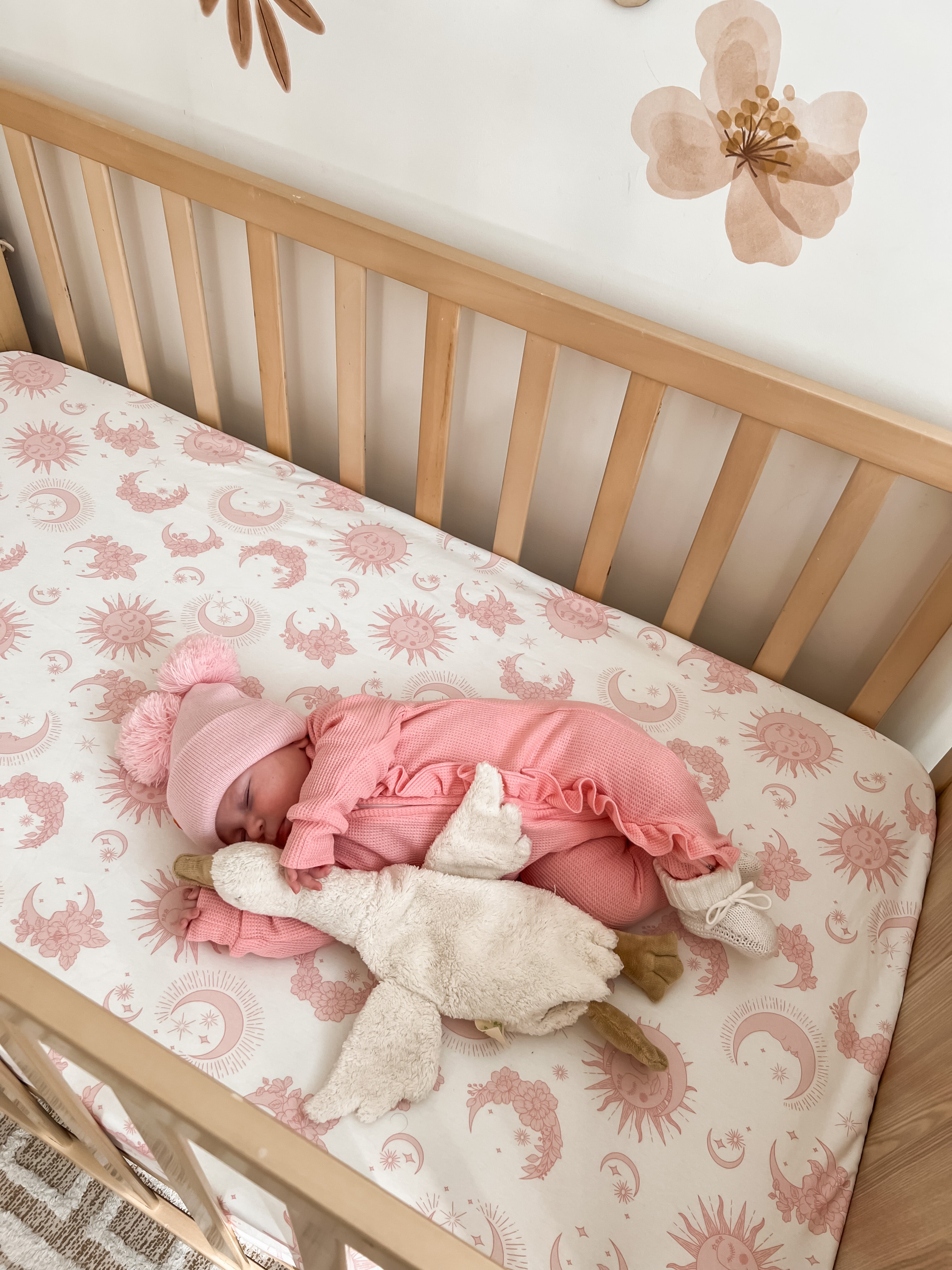 Pink cot sheets hotsell