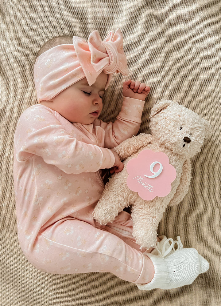 Frill Zip Romper | Paisley Pink - SIZE 1