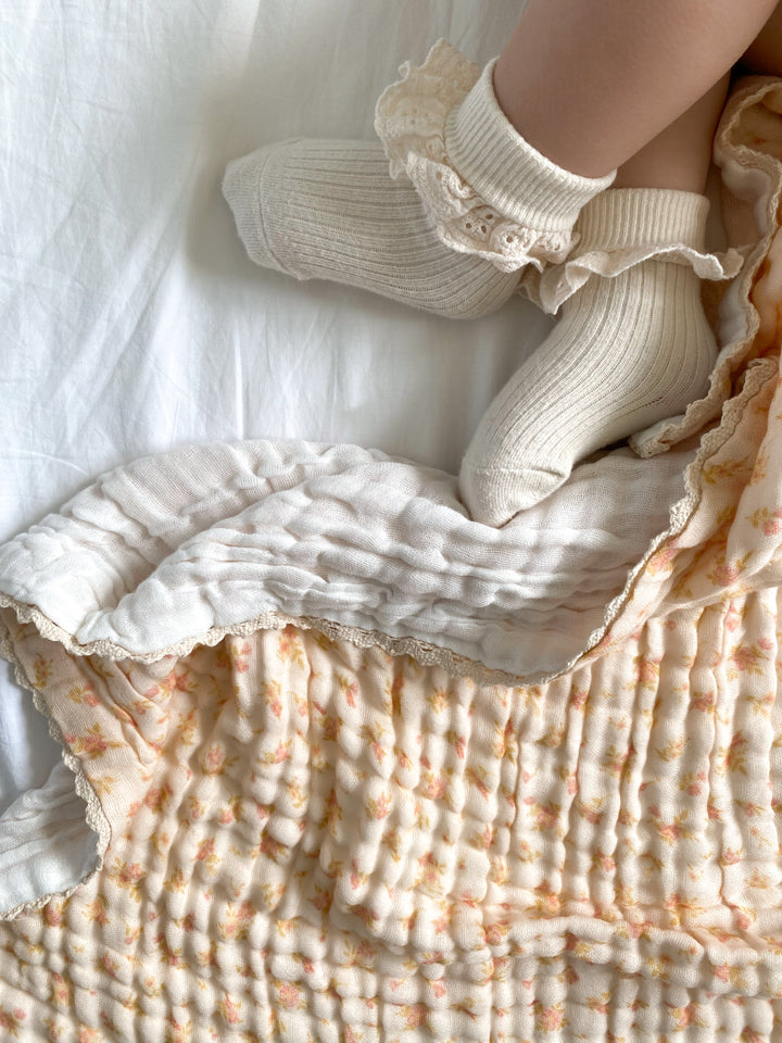 Lace Blanket | Cottage Floral Gauze