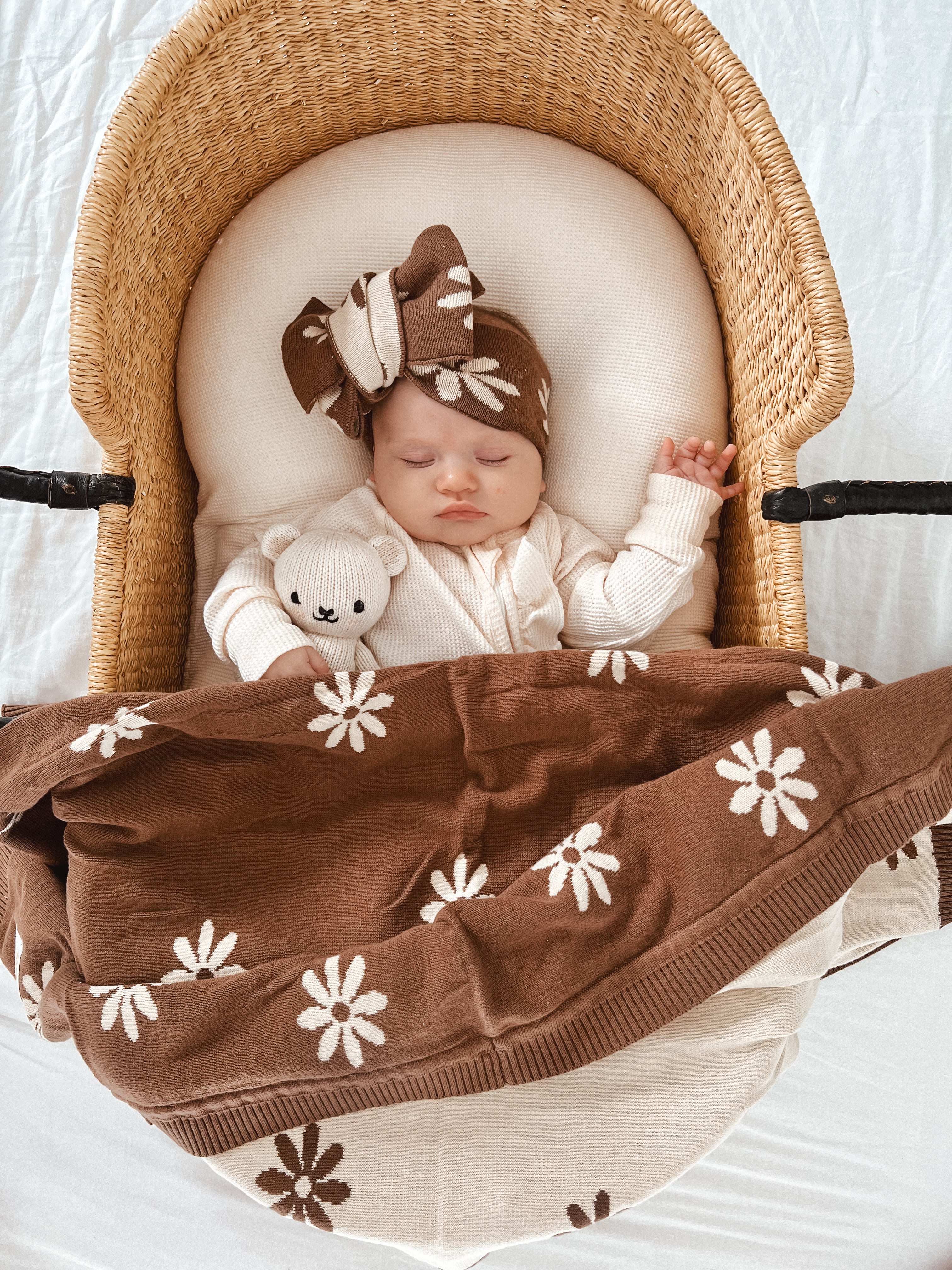 Knit Blanket | Floral Chocolate – Little and Fern
