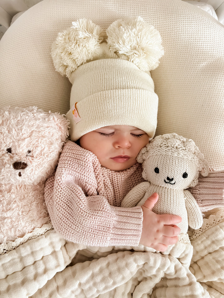 Double Pom Beanie | Oat