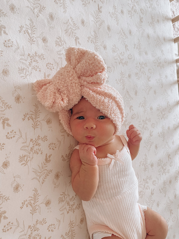 Teddy Oversized Topknot | Baby Pink